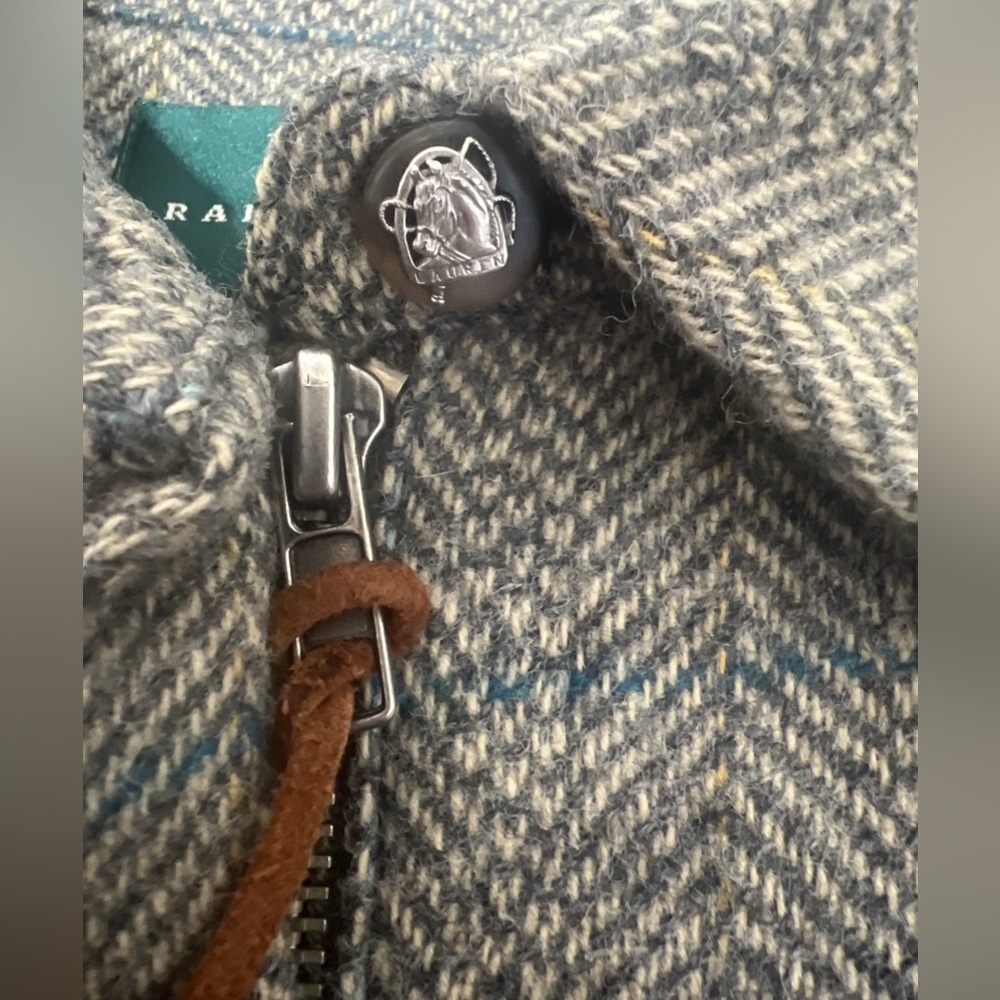Lauren Ralph Lauren Petite 12P 100% Shetland Wool Herringbone Equestrian Jacket - Picture 6 of 9